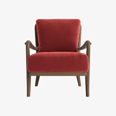 Loaf Easins Accent Chair in Dark Oak in Rocking Horse Clever Velvet