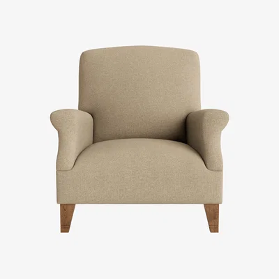 Loaf Slowback Accent Chair (Wooden Spoon Clever Slubby Linen)