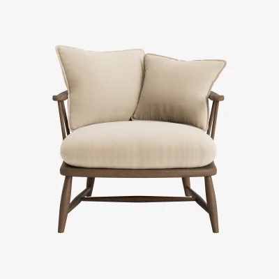 Loaf Nestins Accent Chair (Pancake Mix Clever Velvet, Dark Oak)