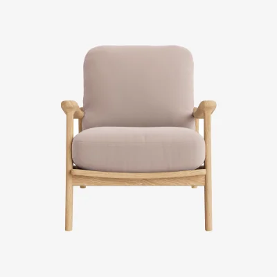 Loaf Squishbag Accent Chair (Ballet Slipper Clever Velvet, White Oak)