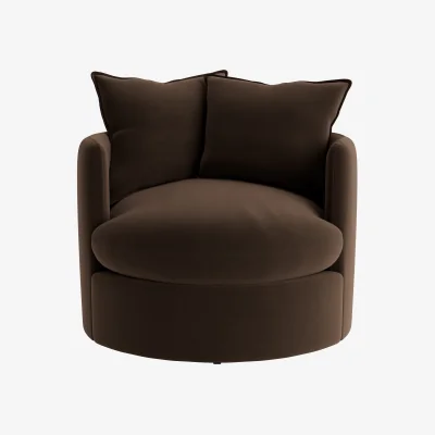 Loaf Dunkins Accent Chair (Warm Brownie Clever Velvet)