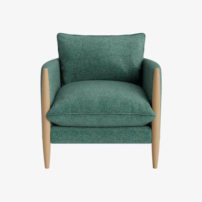 Loaf Spencer Accent Chair in Light Oak in Flat Cap Clever Woolly