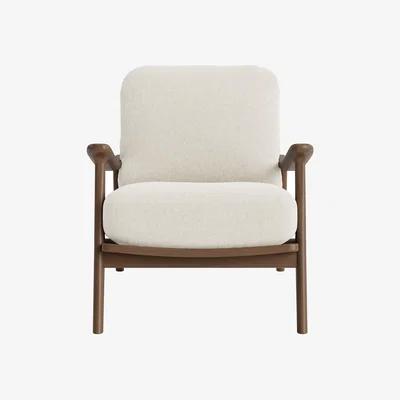 Loaf Squishbag Accent Chair in Dark Oak in Egg Box Clever Linen