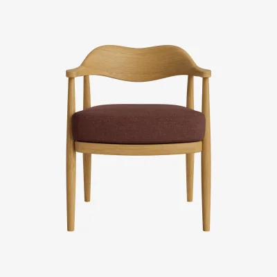 Loaf Dweller Kicthen Chair (Mulberry Wine Clever Linen, Light Oak)