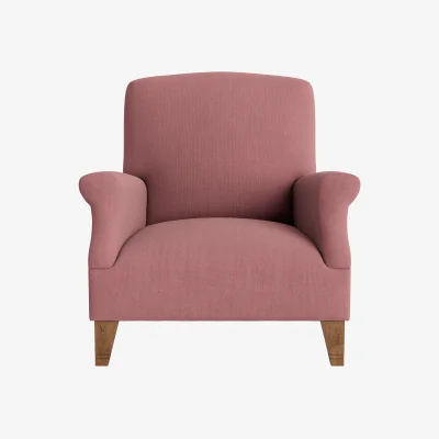 Loaf Slowback Accent Chair (Rosy Posy Clever Slubby Cotton)