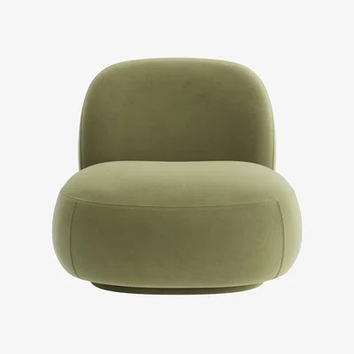 Loaf Dumpling Accent Chair in Gardening Glove Green Clever Velvet