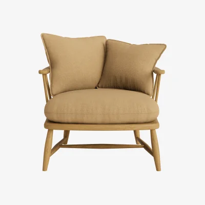 Loaf Nestins Accent Chair (Hit The Hay Clever Slubby Cotton, Light Oak)