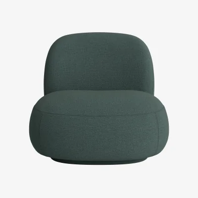 Loaf Dumpling Accent Chair in Scattered Showers Clever Slubby Linen