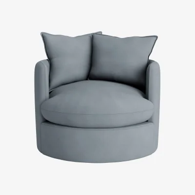 Loaf Dunkins Swivel Accent Chair (Chance Of Rain Clever Cotton)
