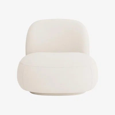 Loaf Dumpling Accent Chair in Frothy Milk Clever Slubby Cotton