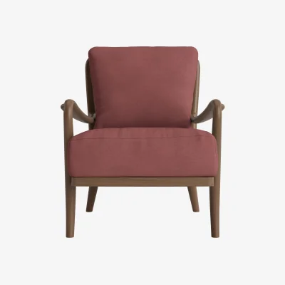 Loaf Easins Accent Chair (Berry Jelly Clever Cotton, Dark Oak)