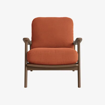 Loaf Squishbag Accent Chair in Dark Oak in Marmalade Clever Linen