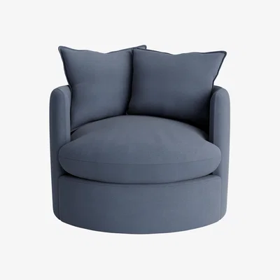 Loaf Dunkins Swivel Accent Chair in Rainy Window Clever Twill