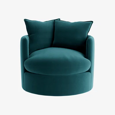 Loaf Dunkins Swivel Accent Chair in Rockpool Clever Velvet