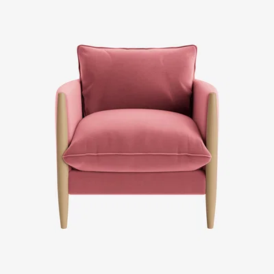Loaf Spencer Accent Chair in Light Oak in Jam Sandwich Clever Velvet