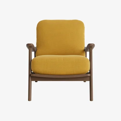 Loaf Squishbag Accent Chair in Dark Oak in Butter Drip Clever Linen