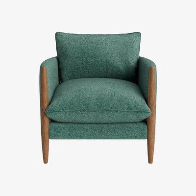 Loaf Spencer Accent Chair in Dark Oak in Flat Cap Clever Woolly