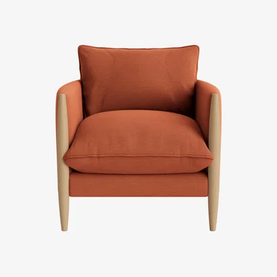 Loaf Spencer Accent Chair in Light Oak in Marmalade Clever Linen