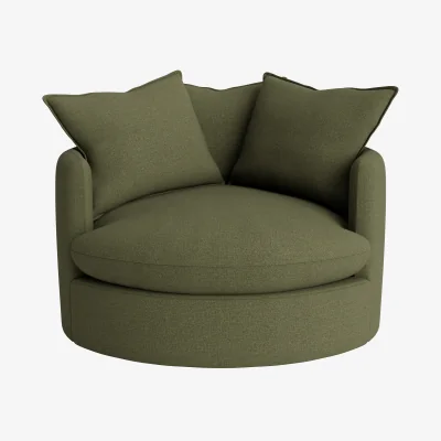 Loaf Dunkins Accent Chair, La Accent (Green Plumage Clever Slubby Linen)
