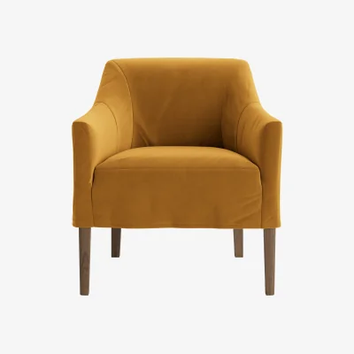 Loaf Dapper Kitchen Chair (Butterscotch Clever Velvet, Dark Oak)
