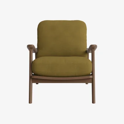 Loaf Squishbag Accent Chair (Stuffed Olive Clever Cotton, Dark Oak)