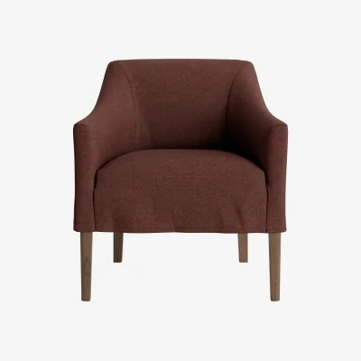 Loaf Dapper Kitchen Chair (Mulberry Wine Clever Linen, Dark Oak)