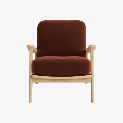 Loaf Squishbag Accent Chair (Sticky Toffee Clever Velvet, White Oak)
