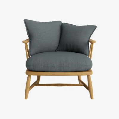 Loaf Nestins Accent Chair (Shingle Path Clever Slubby Linen, Light Oak)
