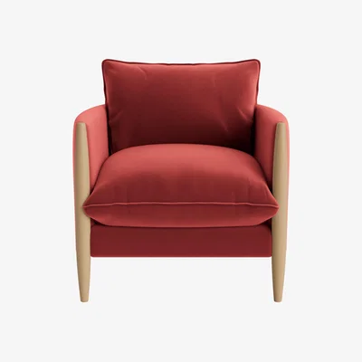 Loaf Spencer Accent Chair in Light Oak in Rocking Horse Clever Velvet