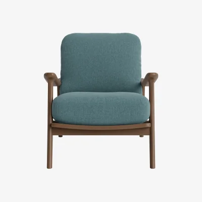 Loaf Squishbag Accent Chair (Lighthouse Clever Linen, Dark Oak)