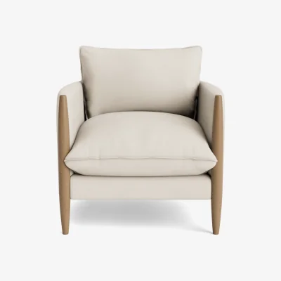 Loaf Spencer Accent Chair in Light Oak in Christmas Tree Clever Velvet