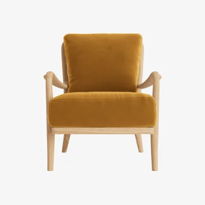 Loaf Easins Accent Chair (Butterscotch Clever Velvet, White Oak)