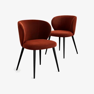 Marks & Spencer M&S Collection Set of 2 Molly Curve Dining Chairs - Rust, Rust