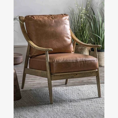 Marks & Spencer Gallery Direct Reliant Ash Leather Armchair Brown