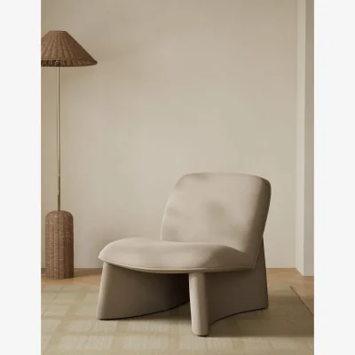 Marks & Spencer Gallery Direct Slipper Velvet Accent Chair Natural