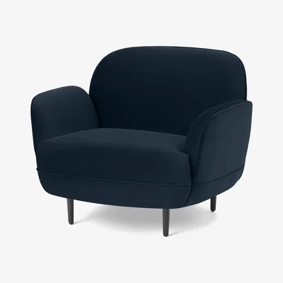 Made.com Cameo Accent Armchair, Sapphire Blue Velvet