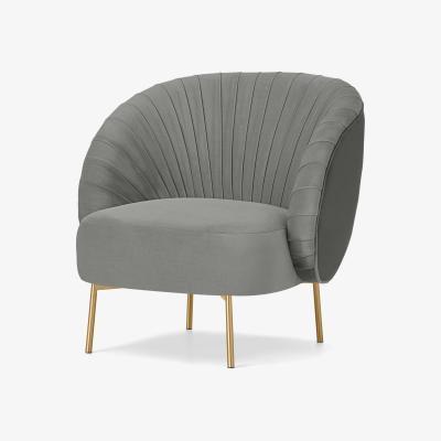 Made.com Ilana Accent Armchair, Silver Grey Velvet