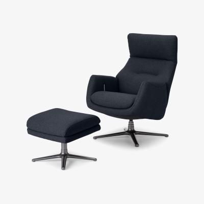 Made.com Paxton Reclining Accent Armchair and Footstool, Elite Navy