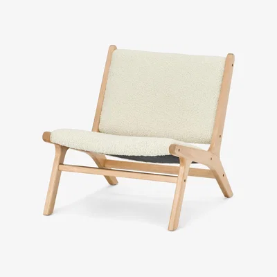 Made.com Rami Accent Armchair, Faux Sheepskin & Natural