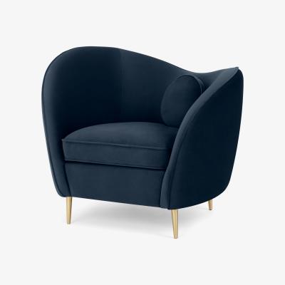 Made.com Kooper Accent Armchair, Ocean Blue Velvet