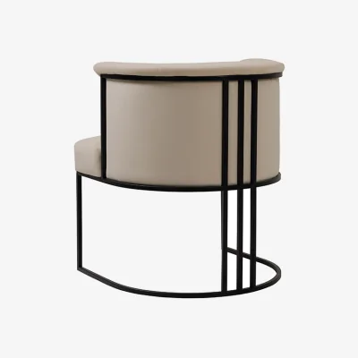 My Furniture Aria Dining Chair - Taupe - Black Frame