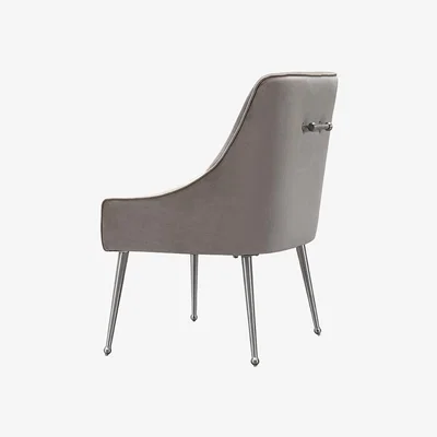 My Furniture Mason Dining Chair Dove Grey - Shiny Silver Legs