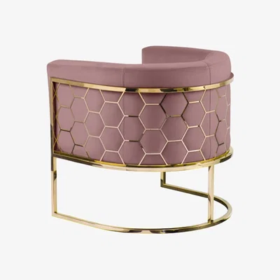 My Furniture Alveare Tub Chair Brass - Blush pink