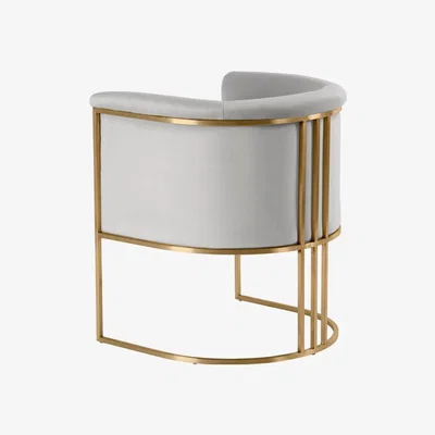 My Furniture Aria Tub Chair - Dove Grey - Brass
