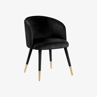 My Furniture Bellucci Circles Dining Chair - Black - Brass Caps