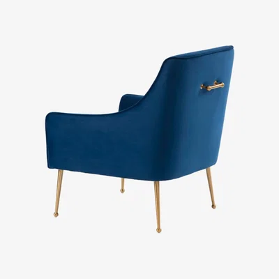 My Furniture Mason lounge Chair - Navy Blue – Brushed Gold Legs