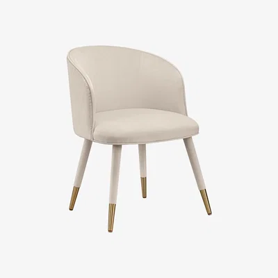 My Furniture Bellucci Dining Chair - Chalk- Brass Caps