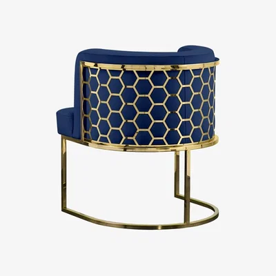 My Furniture Alveare Dining Chair Brass - Royal Blue