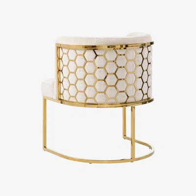 My Furniture Alveare Dining chair Brass - Light Taupe