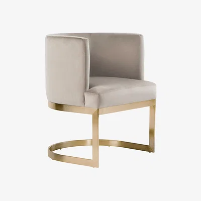 My Furniture Lasco Dining Chair - Taupe - Brushed Brass Base